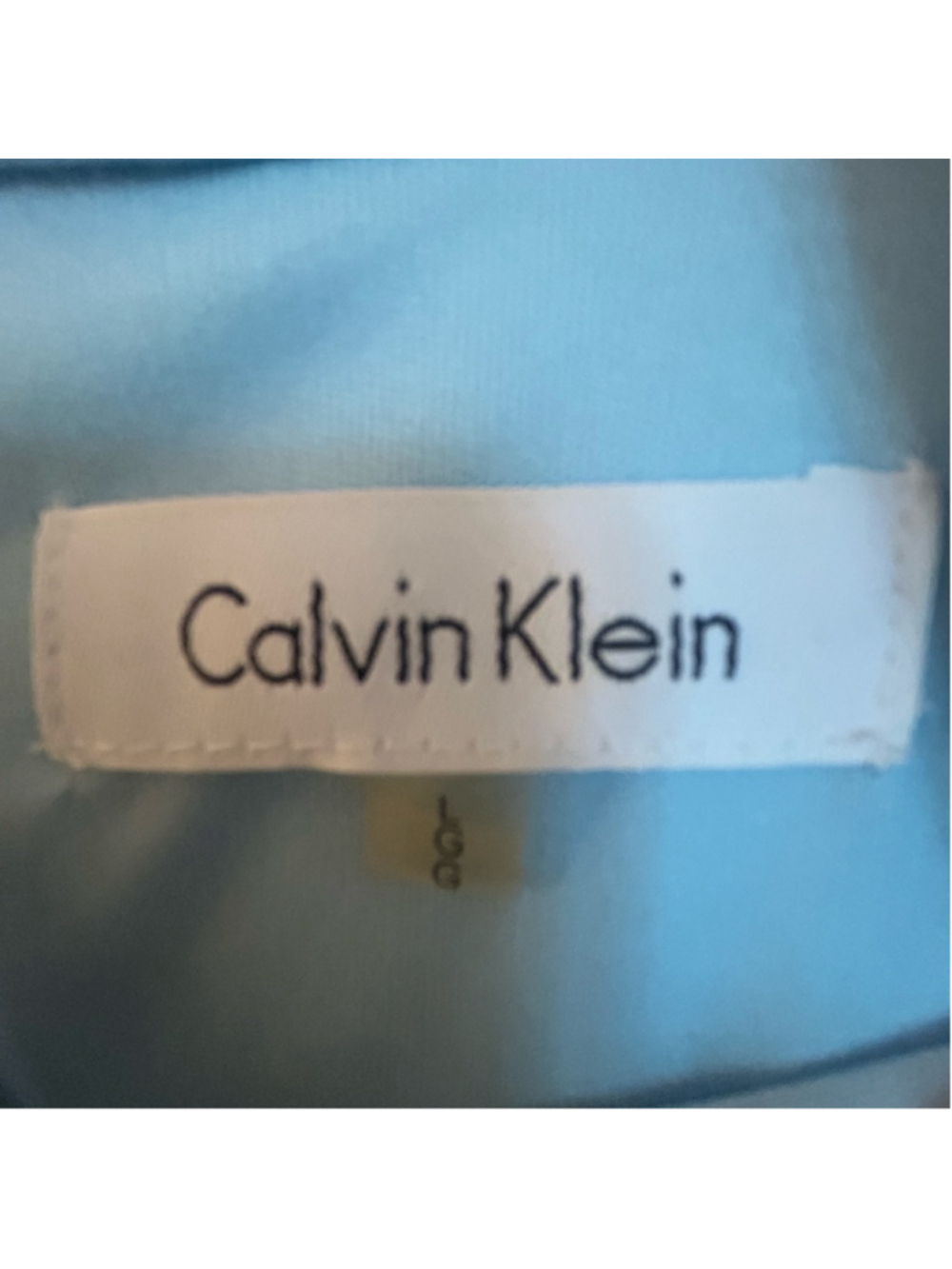 🔥 BUY ONE GET ONE FREE! Calvin Klein Abstract Geo Blouse Women L Blue White 🔥 - Picture 4 of 7
